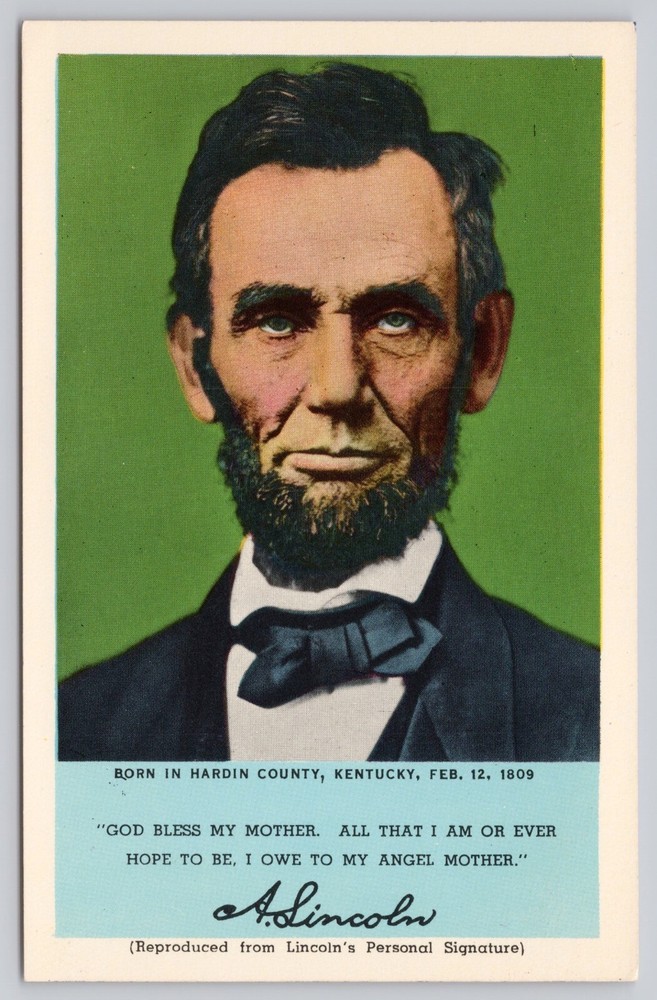 Abraham Lincoln, 16th US President, Vintage Postcard