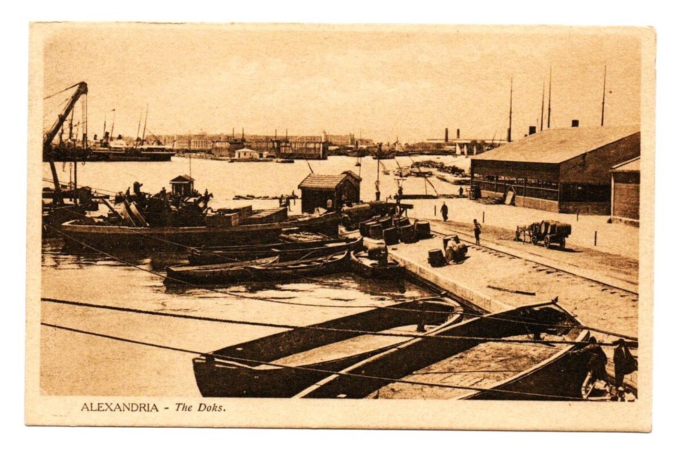 Vintage Egypt Postcard Alexandria the Doks