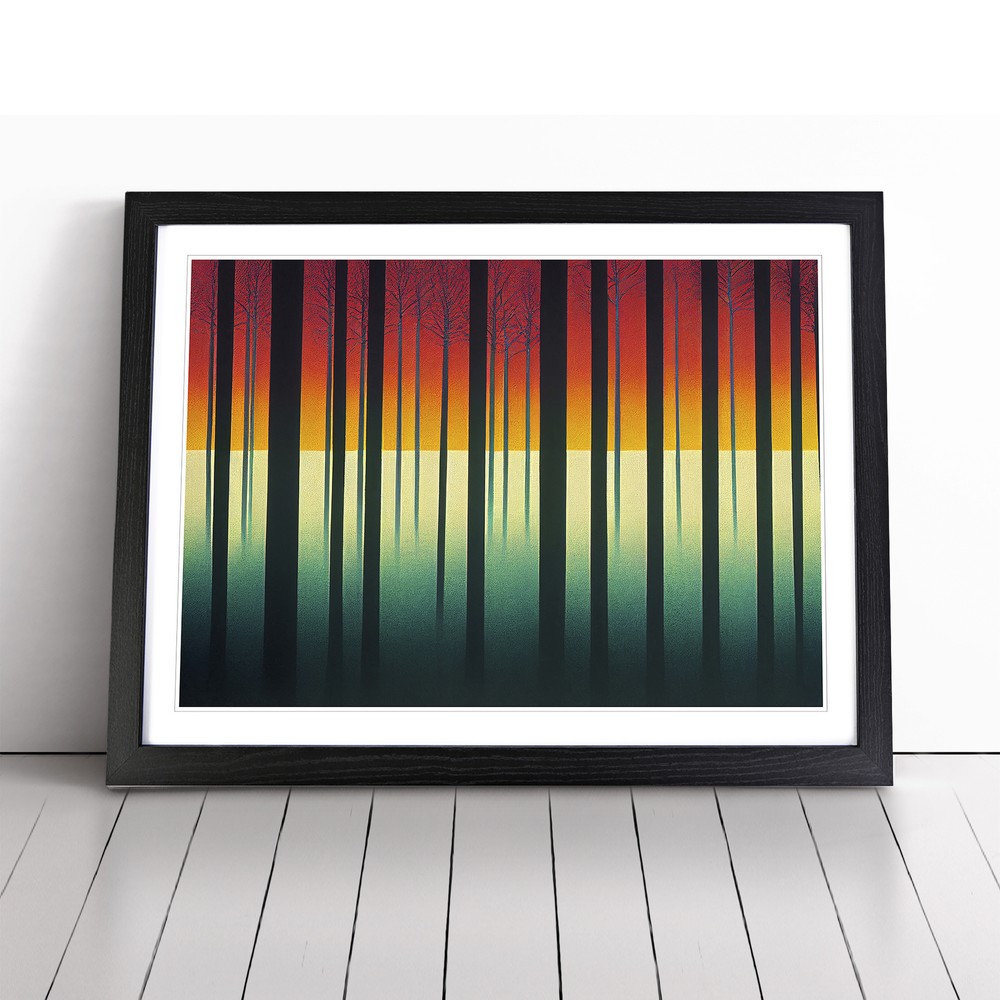 Sparkling Abstract Forest Wall Art Print Framed Canvas Picture Poster Decor-image