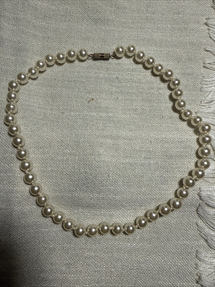 #4 Vintage Faux Pearl Choker Necklace Single Strand Classic Wedding Jewelry