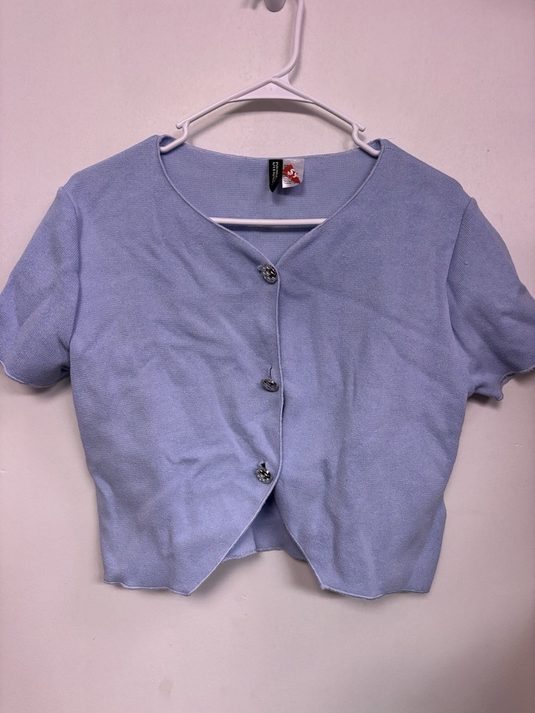 H&M Divided Women’s Size L Button Up Crop Top