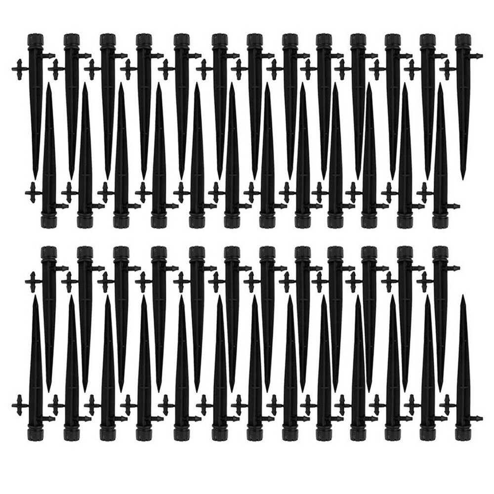 50PCS Adjustable Water Flow Irrigation Drippers On Stake Emitter Drip Sprinklers