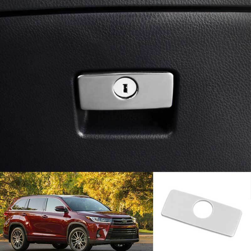 Co-Pilot Storage Box Handle Cover 2014-2019 For Toyota Highlander Silver Steel