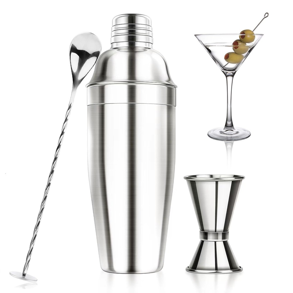 24OZ Cocktail Shaker Set - Cocktail Bar Martini Drink Shaker Set with Straine...