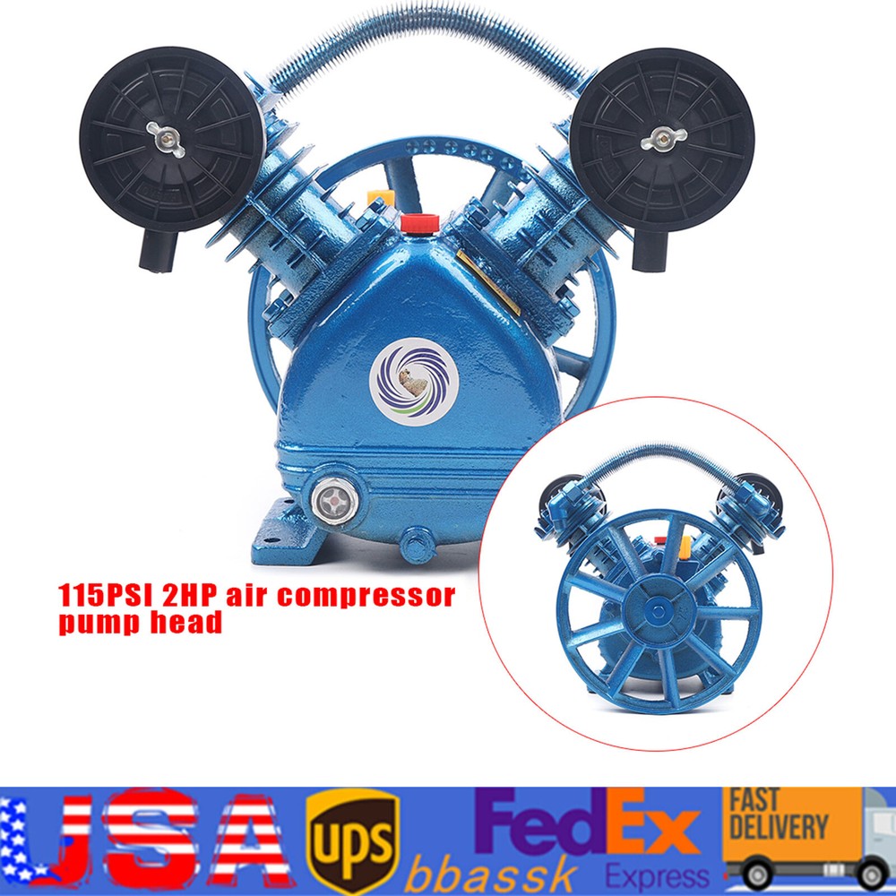 2HP 115PSI 2-Piston V-Twin Cylinder Single-Stage Air Compressor Pump