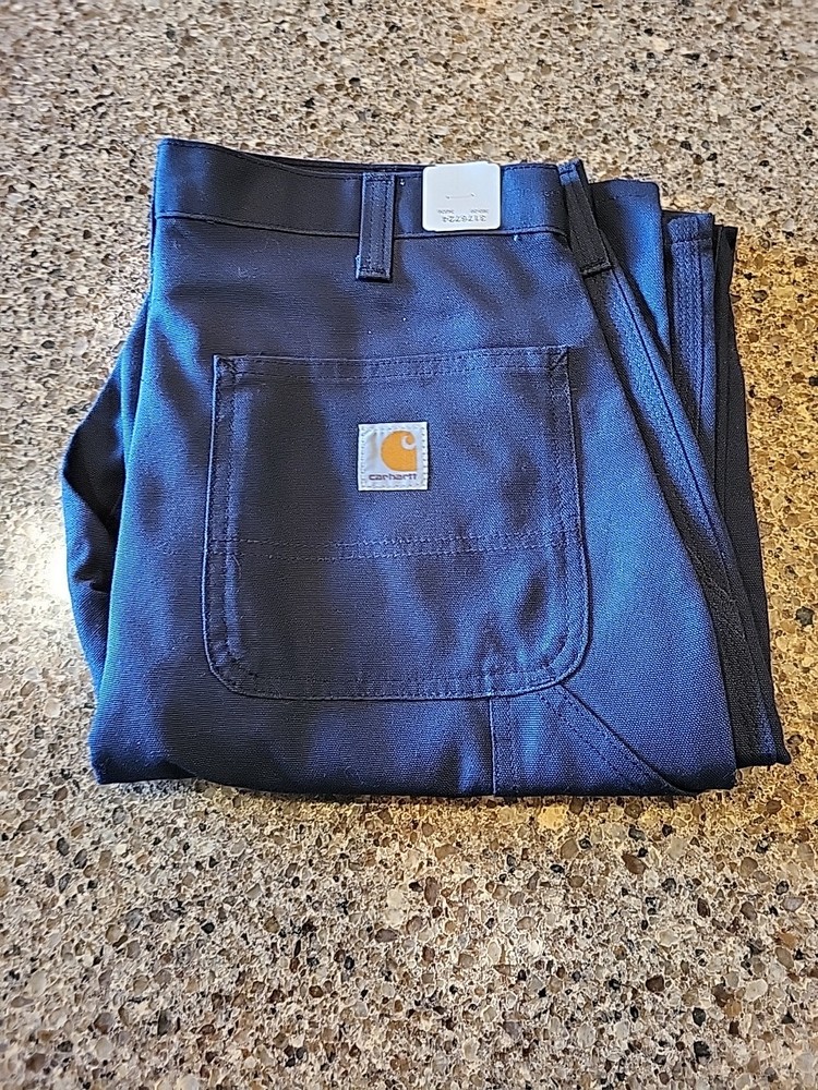 Carhartt Work Utility Pants Blue Canvas Dungaree Fit Mens 34 X 36 #383-20