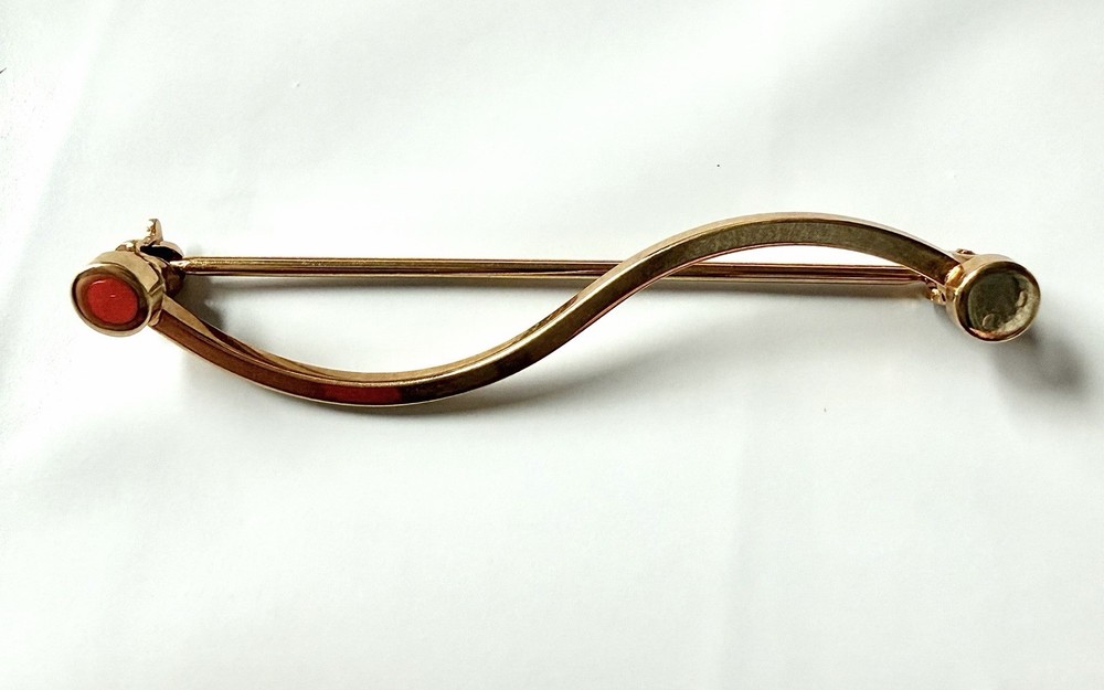 Vintage 1/20 12K GF Gold Filled Modernist Sweater Scarf Pin Brooch Minimalist