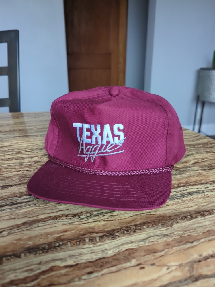 Vintage Texas Aggies Top Of The World Buckleback Flat Brim Rope Hat