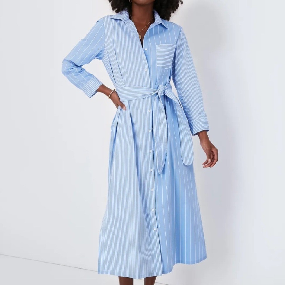Tuckernuck Blue Stripe Chessie Maxi Dress - Size Medium Blue Stripe NWT