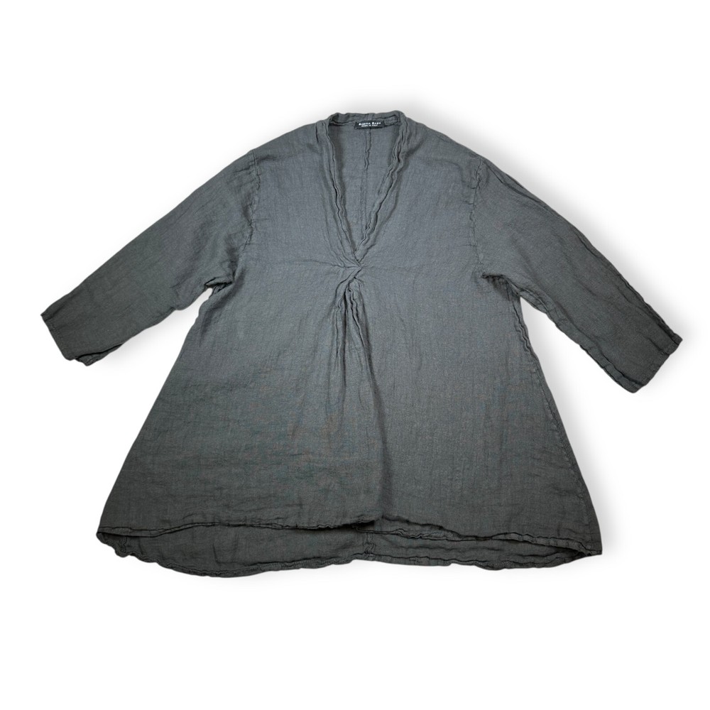 Sabina Bach Italian Grey Linen Blouse for Women - Check Size Details