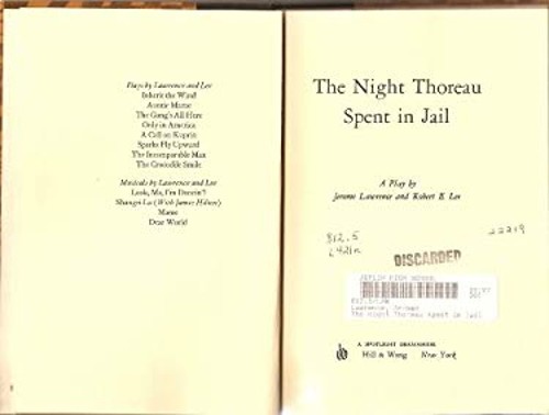 The Night Thoreau Spent in Jail: A Play, Jerome & Robert E. LFree US Delivery | ISBN:0809073676