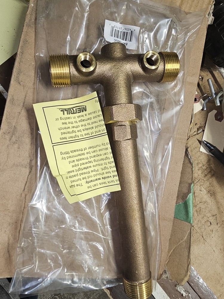 Merrill BAT100UC Brass Tank Tee 1 x 11 inch