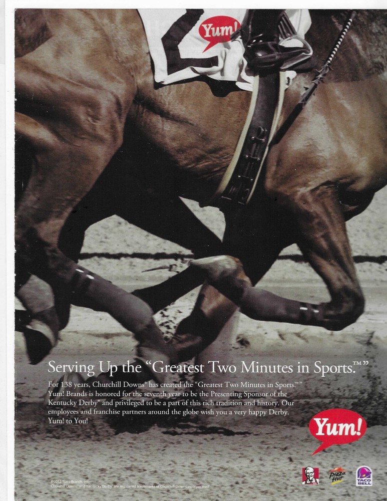 Horse Racing   Yum  Original Print Ad