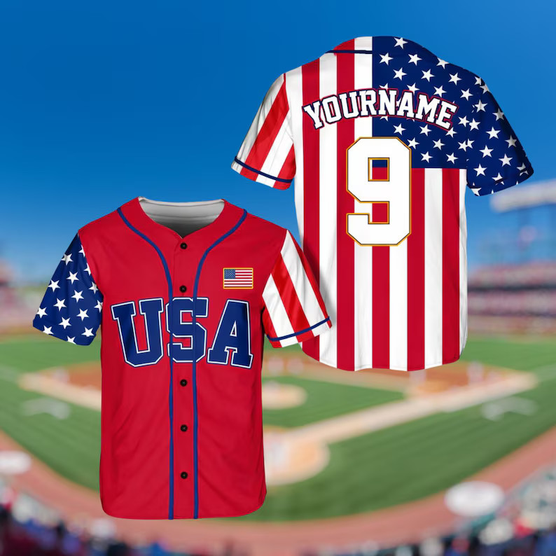 USA Baseball Fan Jersey Custom Name Personalized Gift Men Women Youth