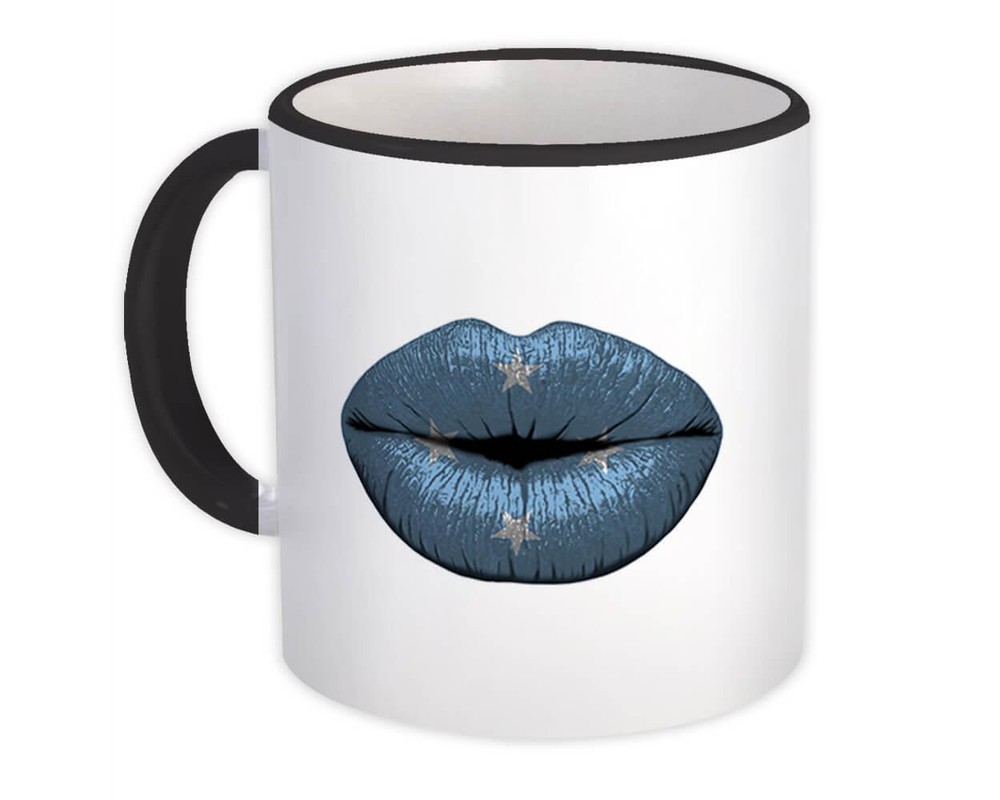 Gift Mug : Lips Micronesia Flag Federated States Expat Country For Her Women