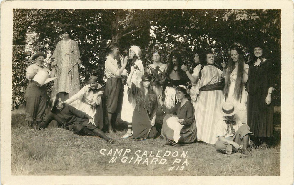 Vintage Camp Caledon Girls in Costume North Girard PA Real Photo Postcard