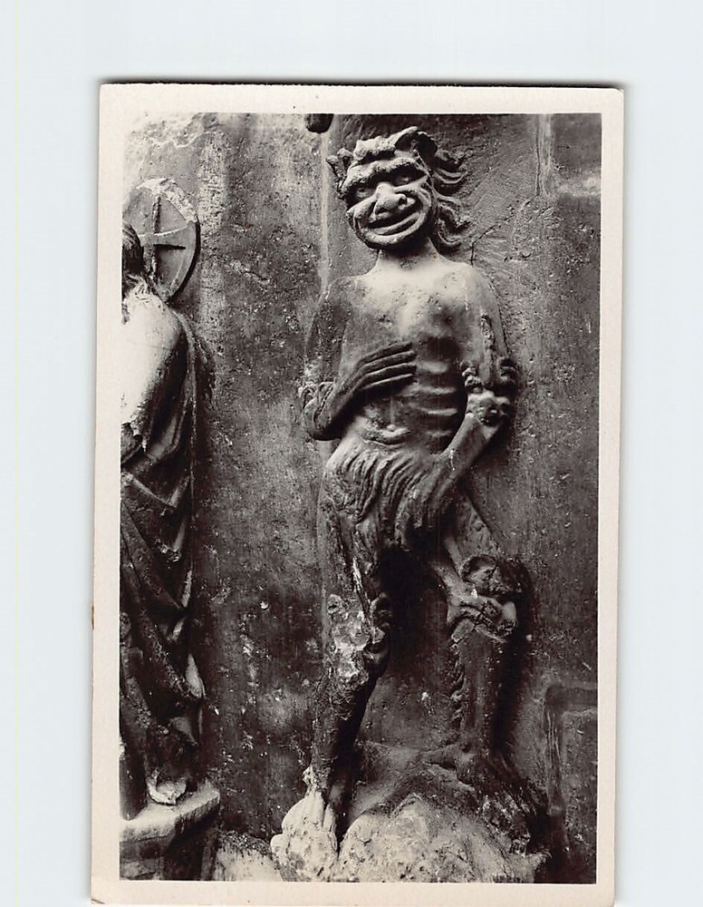 Postcard Demon Buttress at the North of the Tower Reims Cathedral Reims France