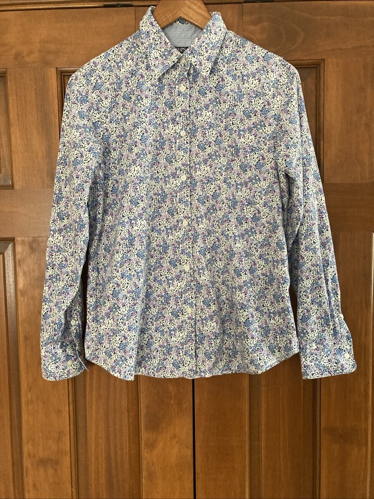 Chaps No iron Cotton Floral Button Up Shirt Women’s Size Medium M