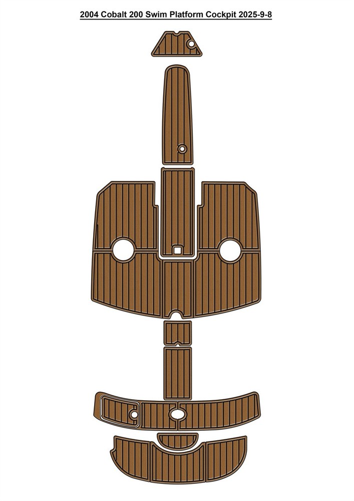 2004 Cobalt 200 Swim Platform Cockpit Pad Boat EVA Foam Faux Teak Deck Floor Mat