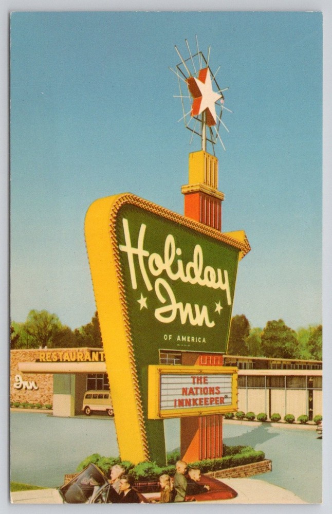 Vintage Holiday Inn Blytheville Arkansas Great Sign Curteichcolor Postcard