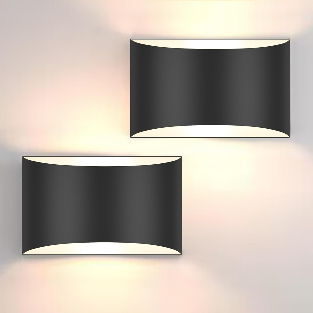 Modern LED Wall Sconces, 3000K Warm White Hardwired Wall Lights Set of 2, 10W...