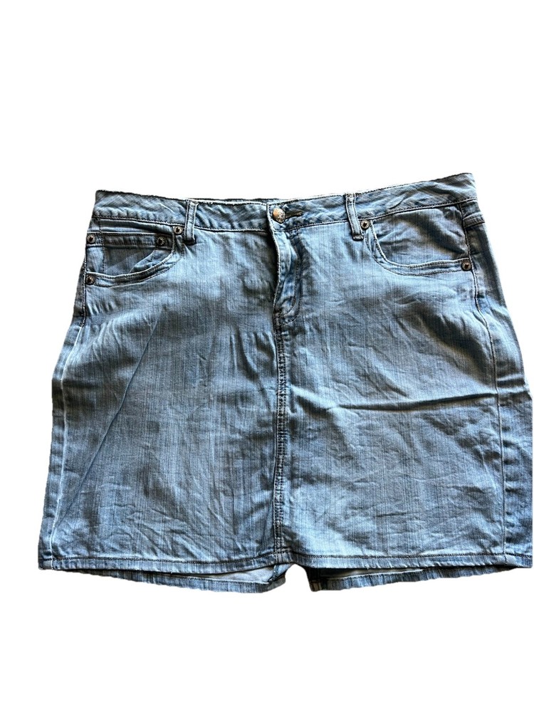 VTG Zana Di Womens Size 18 Blue Jean Denim Mini Skirt Y2k Grunge Boho Western