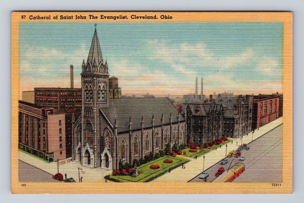 Cleveland OH-Ohio, Cathedral Of Saint John The Evangelist, Vintage Postcard