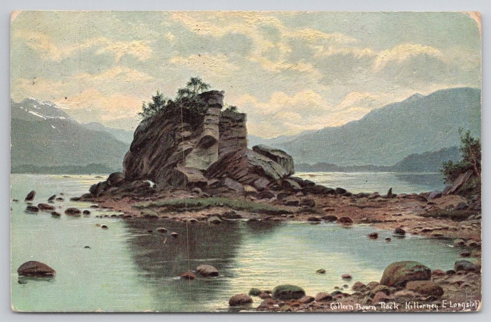 Colleen Bawn Rock Killarney Ireland Postcard S. Hildesheimer Painting Art