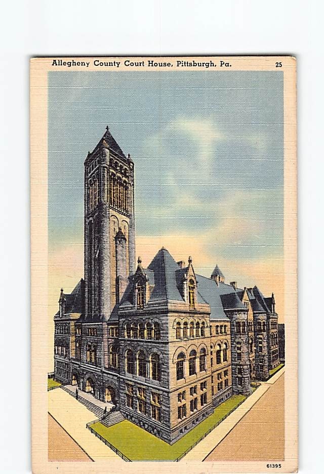 Postcard Allegheny County Court House Pittsburgh Pennsylvania USA
