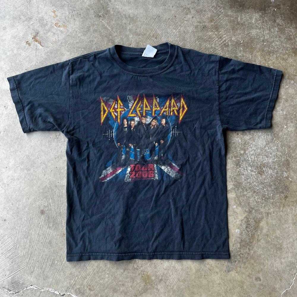 Vintage Def Leppard Rock Brigade Shirt Tour 2006 Concert Black Tee Mens Medium