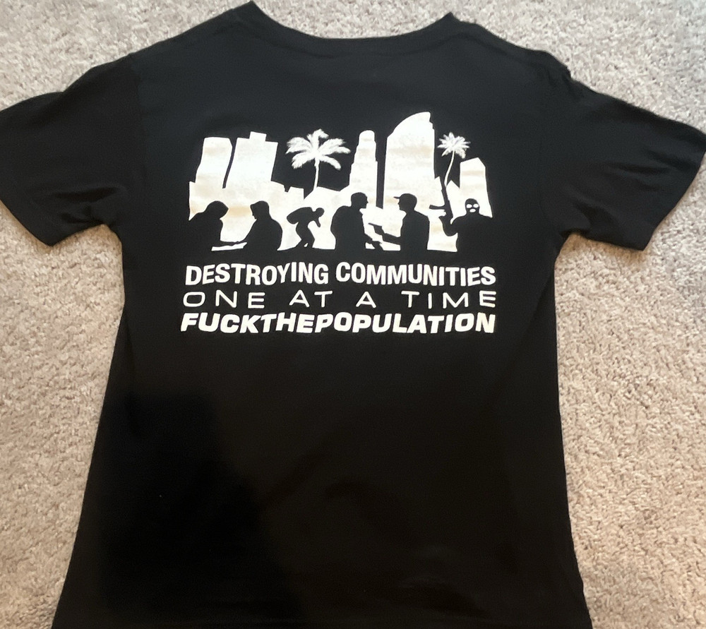 FTP Men’s Black Graphic Logo T-Shirt Size S Cotton Crew Neck Short Sleeve