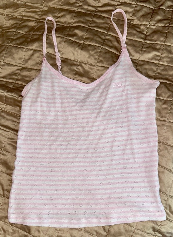 Victoria's Secret PINK VS Women's Striped Adjustable Hearts Bow Tank Top S