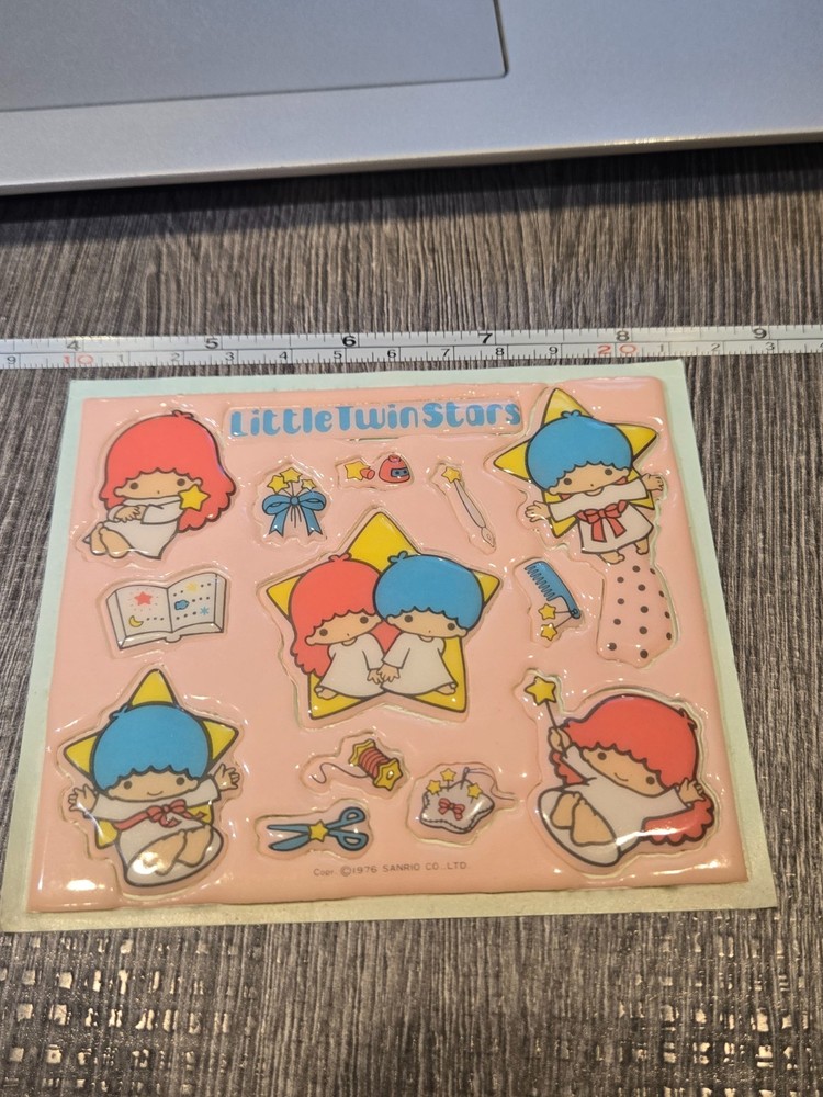 1976 SANRIO Puffy Stickers LITTLE TWIN STARS