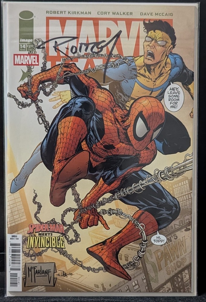 Marvel Team-Up #14 Signed By Ryan Ottley W/ Coa Cover D Todd Mcfarlane Variant