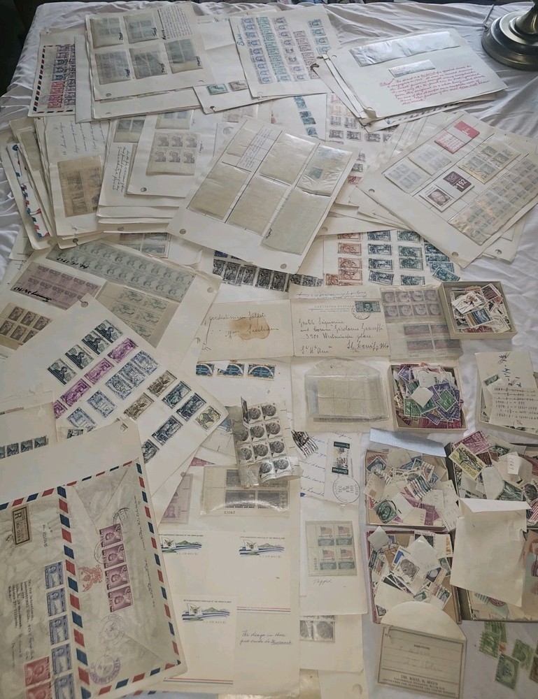 Massive Worldwide Stamp Collection Estate Lot Italy USA Germany Covers Albums...
