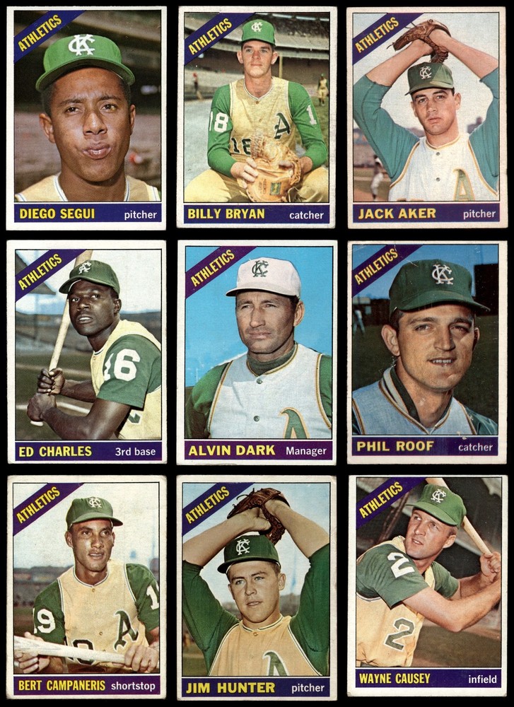 1966 Topps Athletics ( A's ) Near Team Set 2.5 - GD+ 7055482 (18 / 26 cards)
