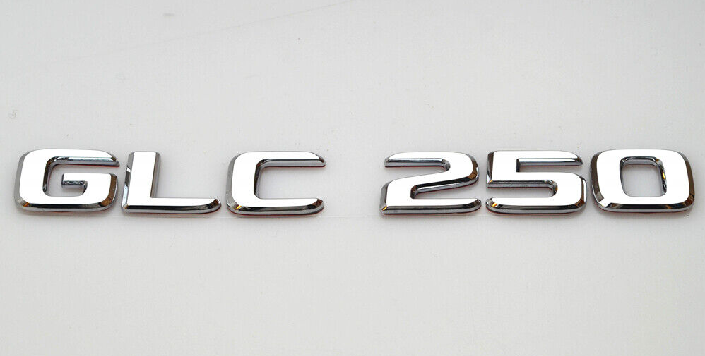 For GLC250 Car Rear Sticker Trunk Emblem Boot Back Letters Silver Chrome
