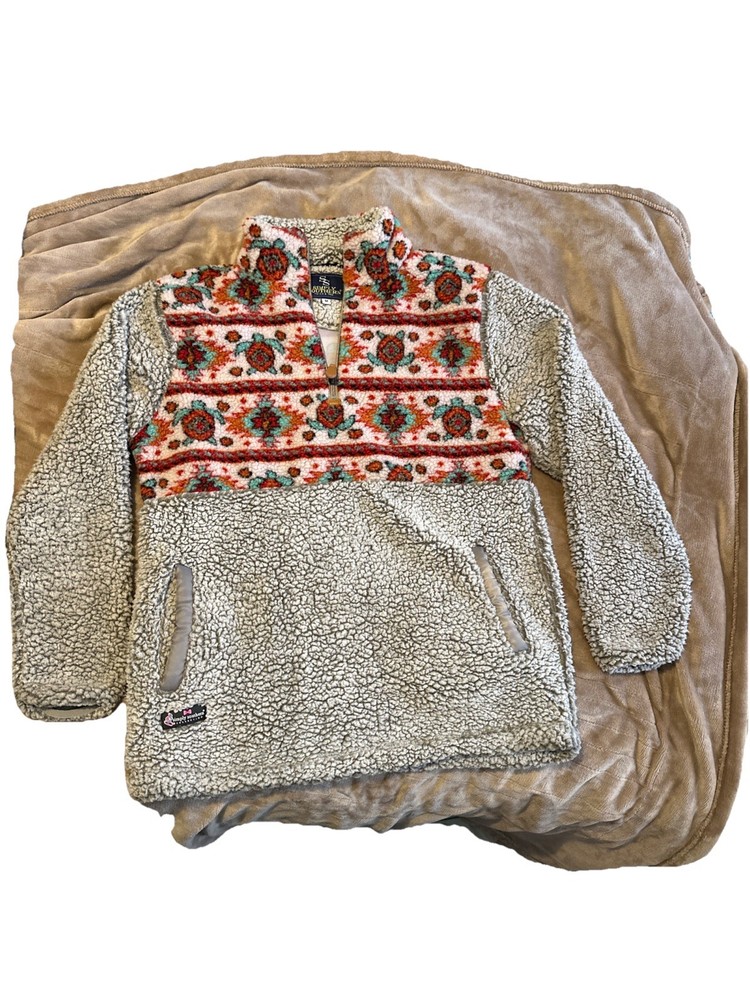 Simply Southern 1/4 Zip Aztec Pullover Women's Medium #108