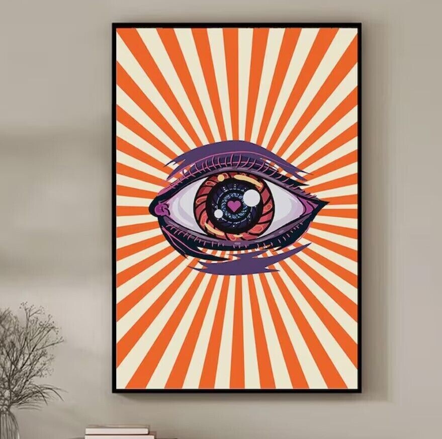 Eye Retro Poster, Retro Home Decor, Wall Art