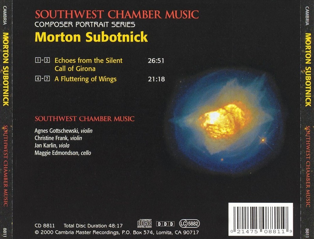 MORTON SUBOTNICK (COMPOSER) - MORTON SUBOTNICK: ECHOES FROM THE SILENT CALL OF G