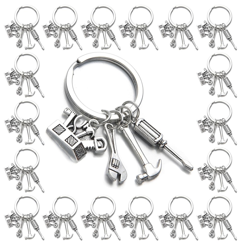 20PCS Tools Keychains Toolbox Pendant Keychain with Screwdriver Wrench Hammer...