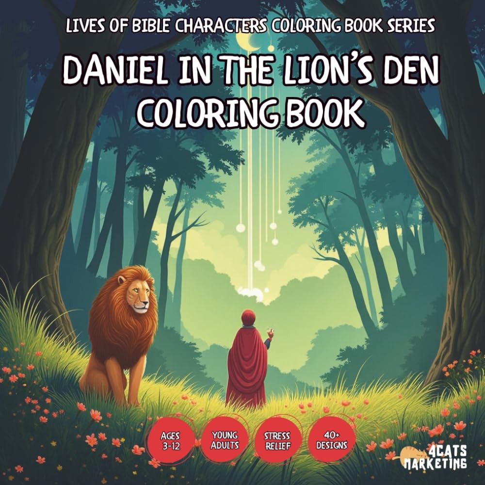 Daniel in the Lion’s Den Coloring Book - for Kids, Teens, Adults and Seniors wit