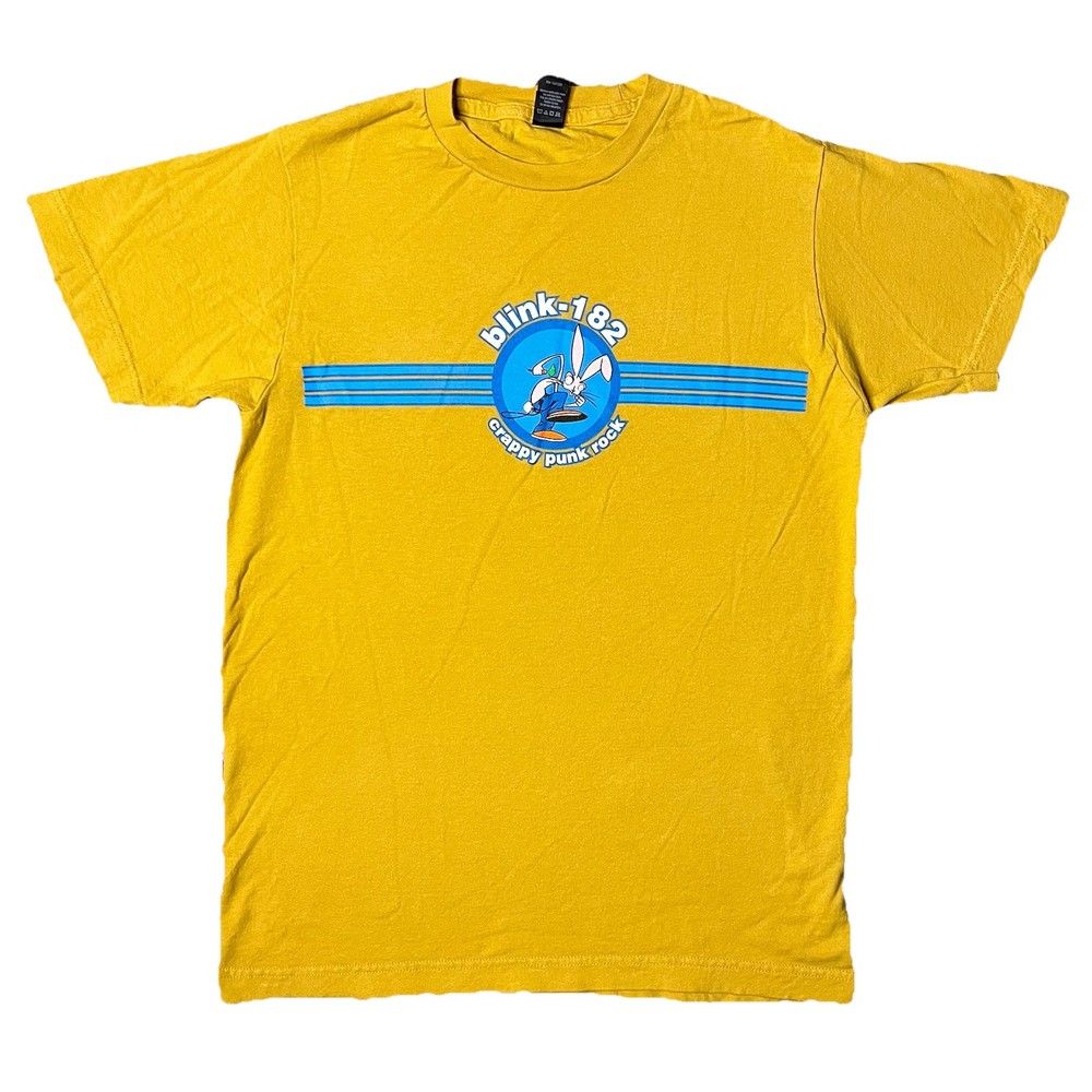 Vintage Blink-182 Crappy Punk Rock T-Shirt Yellow Bunny Rabbit Band Tee Small