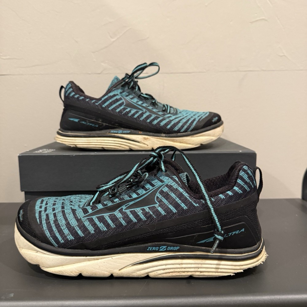 Altra Womens Torin Knit 3.5 AFW1837K-3 Black Blue Running Shoes Sneakers 8.5