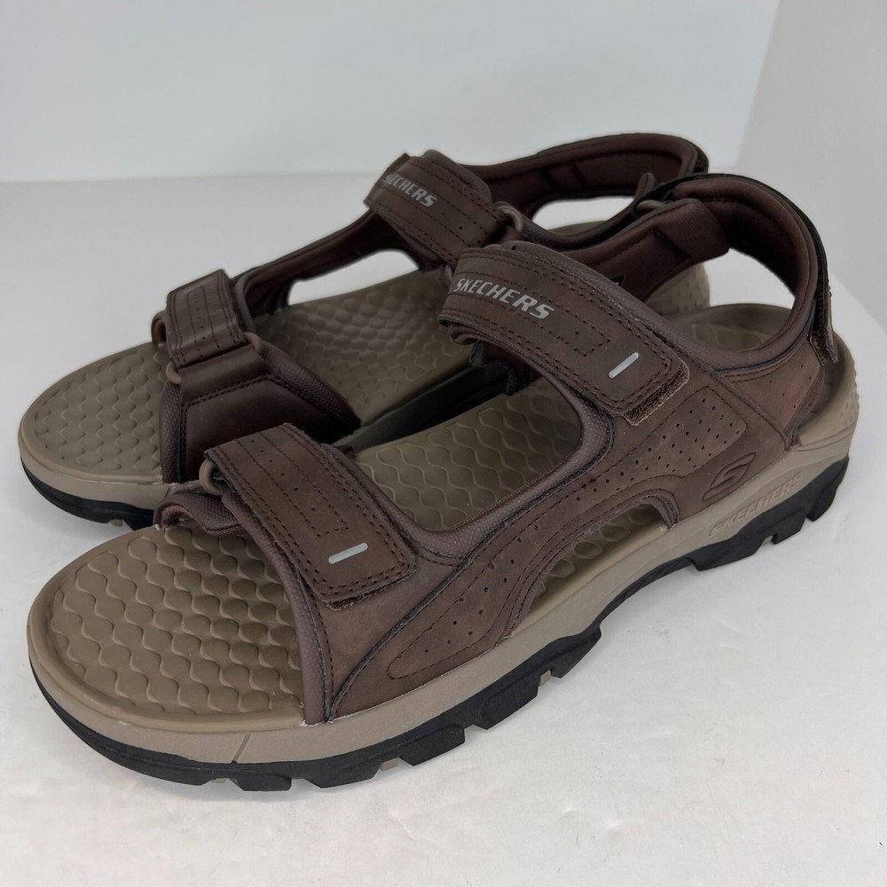 Skechers Mens 204105 Tresmen Chocolate Garo Relaxed Luxe Foam Size 13 Sandals