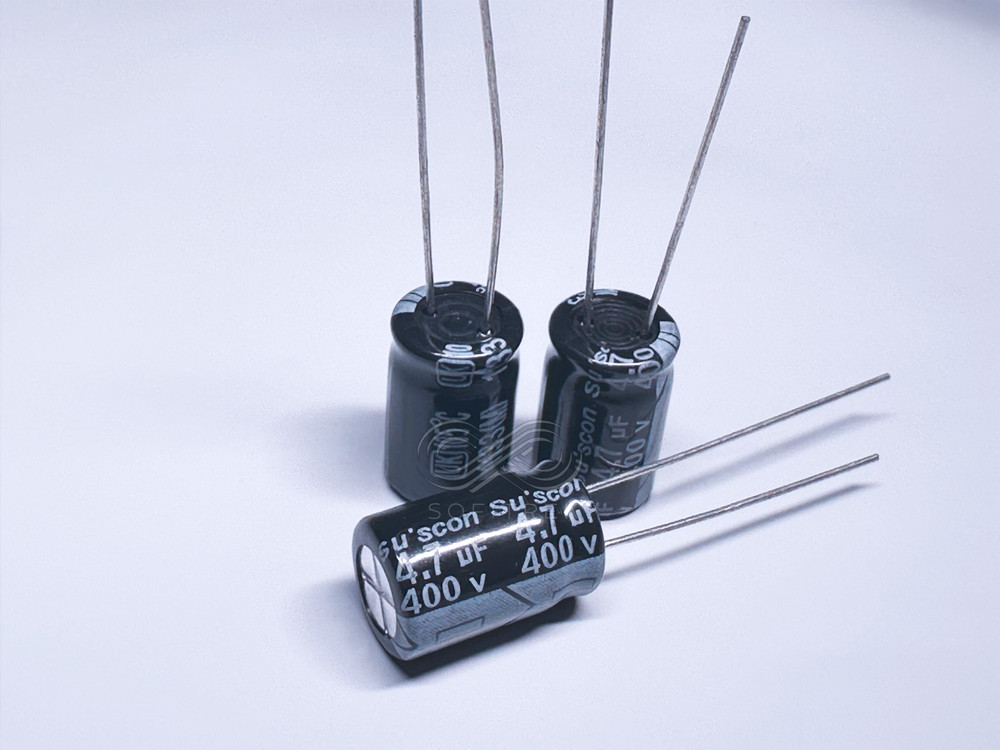 10X UK Suscon 4.7uf 400V 8x12mm Radial Electrolytic Capacitor High Ripple 3kHr