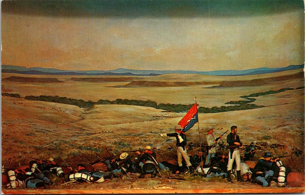 Dr Jim Stamps Custer Battlefield National Monument Diorama Postcard Montana