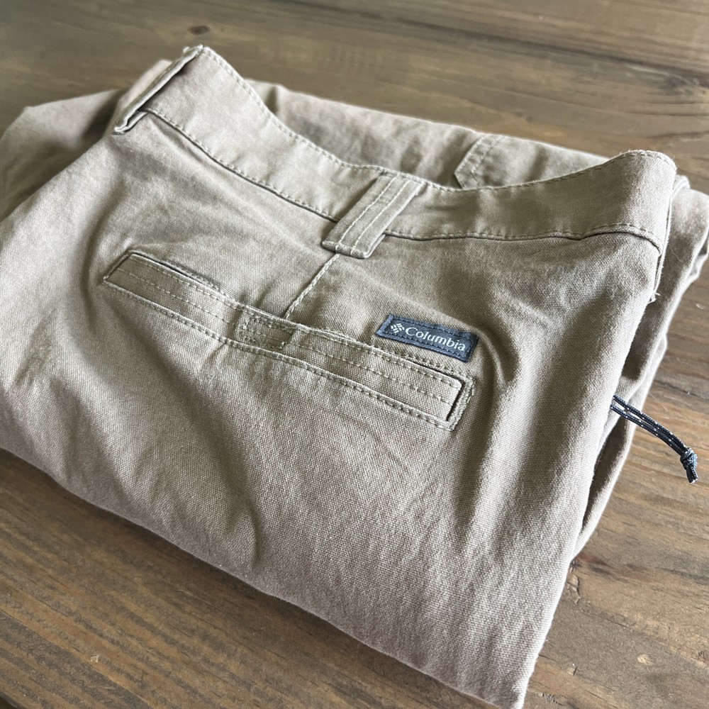 Columbia Mens 42x30 Side Zip Pocket Heavy Cotton Pants Beige Khaki Pocket S4