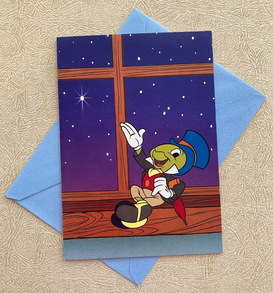 Walt Disney Jiminy Cricket Anytime, Any Place...I'll Always Be There Card 5”x7