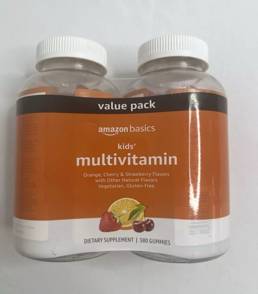 Amazon Basics Value Pack - Kids' Multivitamin - 380 Gummies (2x 190) - Ex: 7/25
